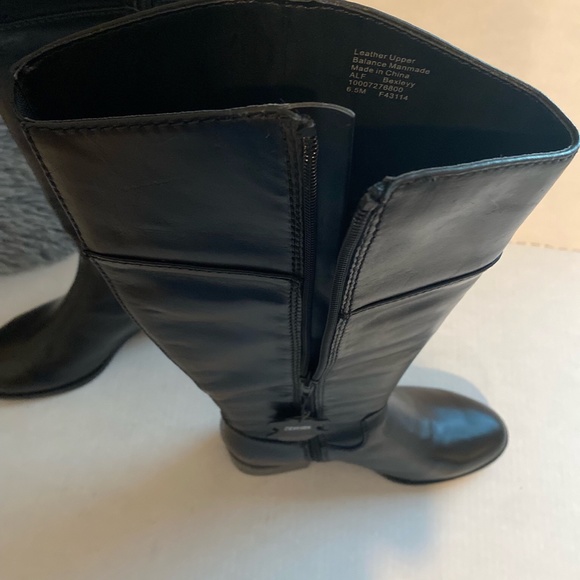 Alfani Bexleyy Black Wide Calf Leather Boots - Picture 3 of 11